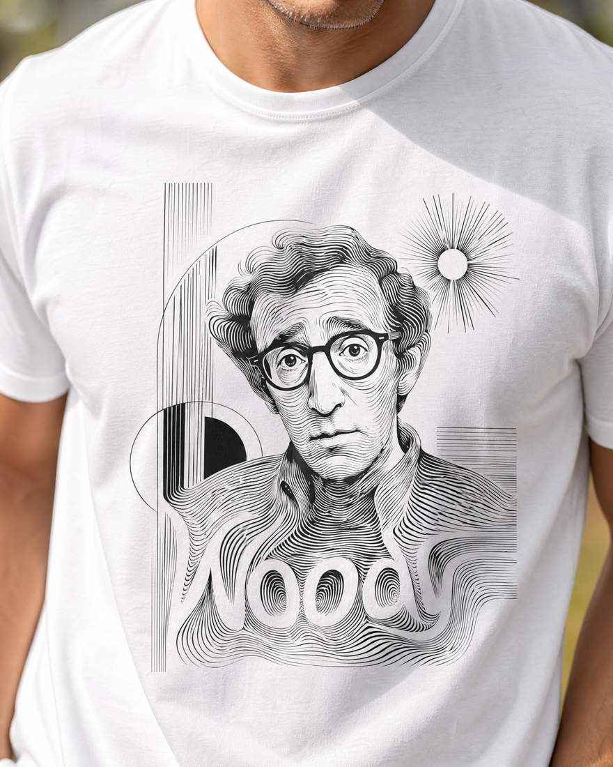 Woody Allen Portrait Graphic Tee in 100% US Cotton