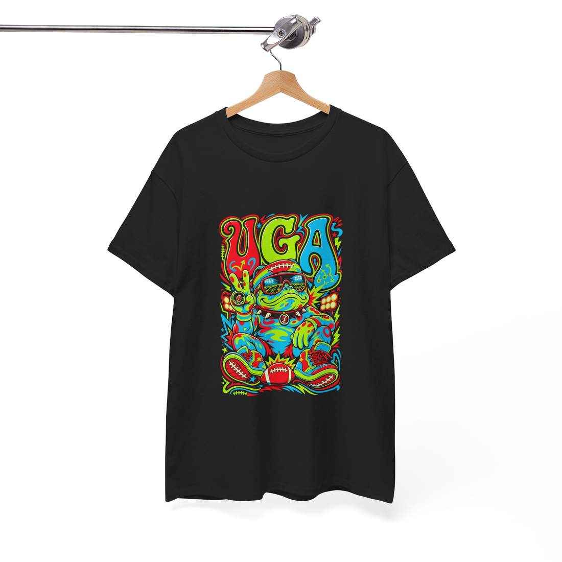 UGA Bulldog Neon Football Fan T-Shirt