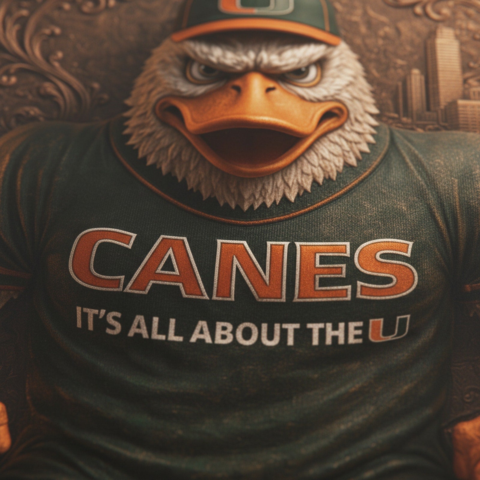 Miami Hurricanes Sebastian t 6"x12" Aluminum Car Tag | Flat Front Plate for