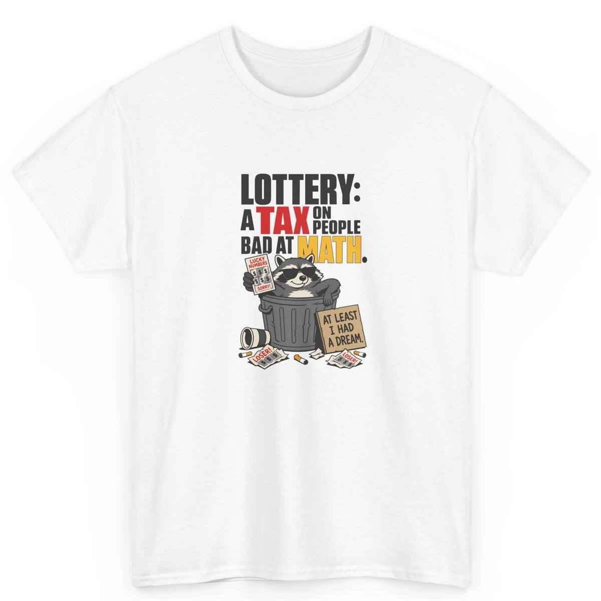 Funny Lottery Math Raccoon Shirt for Adults