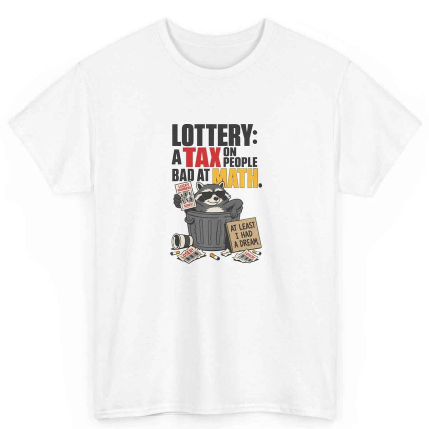 Funny Lottery Math Raccoon Shirt for Adults