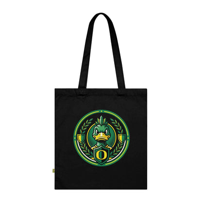 Oregon Ducks Mascot Black Canvas Tote Bag - University Inspired Cotton Shopper