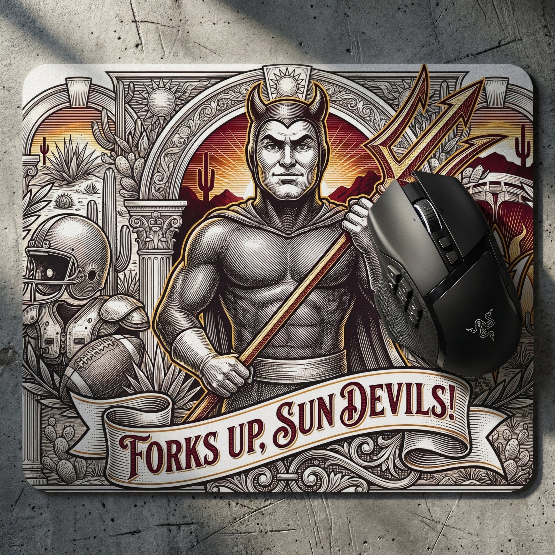 Spartans Warrior Mouse Pad - Green & White East Lansing Desk Mat