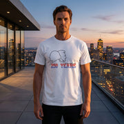 USA 250 Years Anniversary T-Shirt Washington Lincoln Line Art Cotton White Unisex - Beyond Lines
