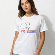 USA 250 Years Anniversary T-Shirt Washington Lincoln Line Art Cotton White Unisex - Beyond Lines