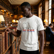 USA 250 Years Anniversary T-Shirt Washington Lincoln Line Art Cotton White Unisex - Beyond Lines