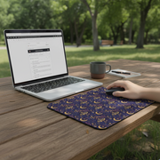 Celestial Moth and Moon Mouse Pad - Witchy Botanical Desk Mat with Gold Stars Pattern - Non-Slip Rubber Base for Home Office & Gaming - Beyond Lines
