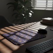 Celestial Moth and Moon Mouse Pad - Witchy Botanical Desk Mat with Gold Stars Pattern - Non-Slip Rubber Base for Home Office & Gaming - Beyond Lines
