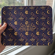 Celestial Moth and Moon Mouse Pad - Witchy Botanical Desk Mat with Gold Stars Pattern - Non-Slip Rubber Base for Home Office & Gaming - Beyond Lines