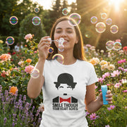 Charlie Chaplin T-Shirt Smile Quote Graphic Tee Minimalist Film Icon Top White - Beyond Lines