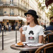 Charlie Chaplin T-Shirt Smile Quote Graphic Tee Minimalist Film Icon Top White - Beyond Lines