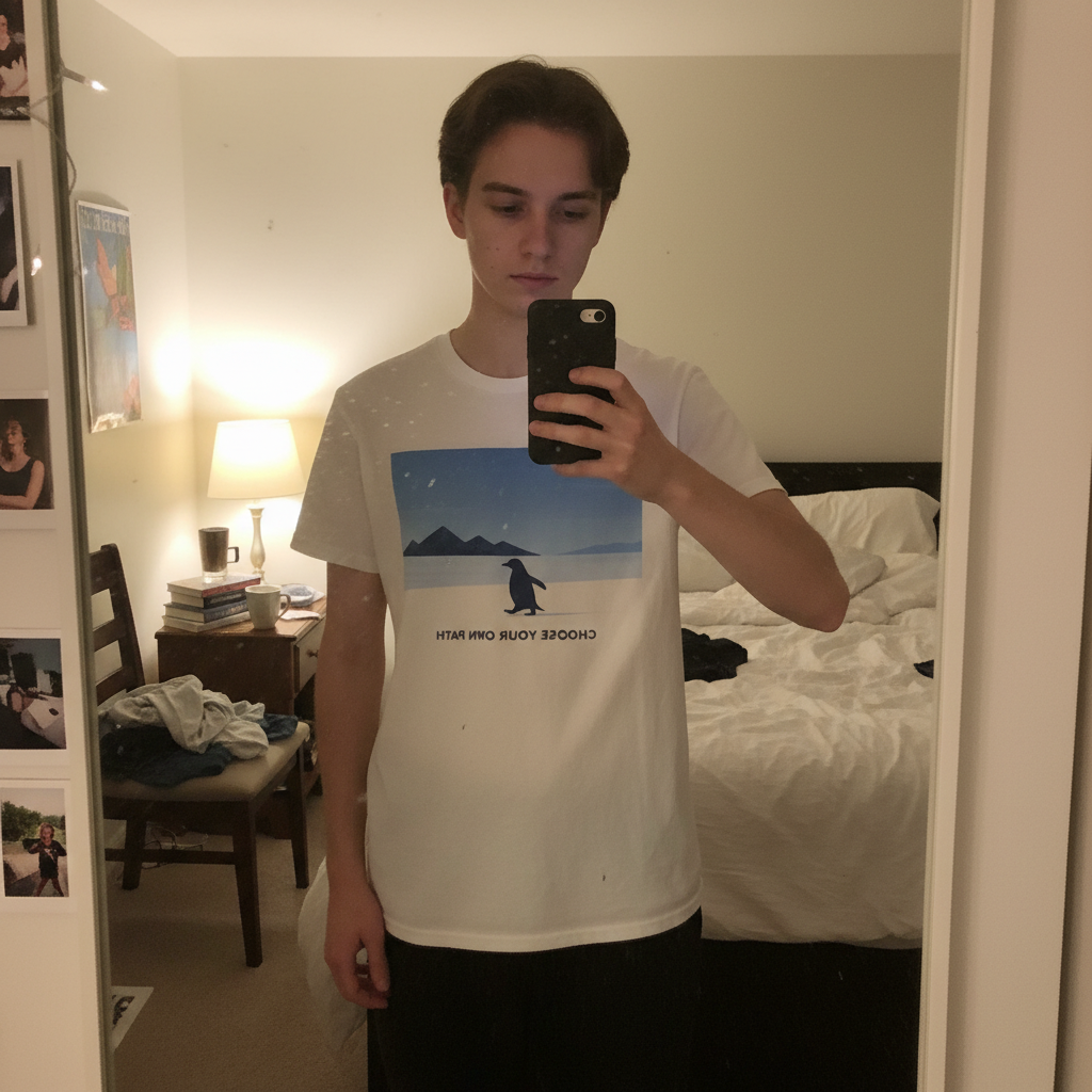 Choose Your Own Path Penguin T-Shirt - Inspirational Nature Graphic Tee - Beyond Lines