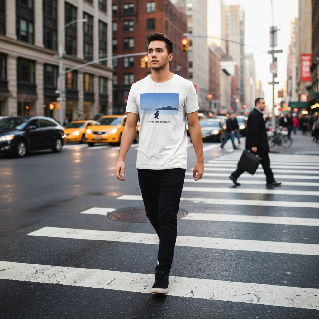 Choose Your Own Path Penguin T-Shirt - Inspirational Nature Graphic Tee - Beyond Lines