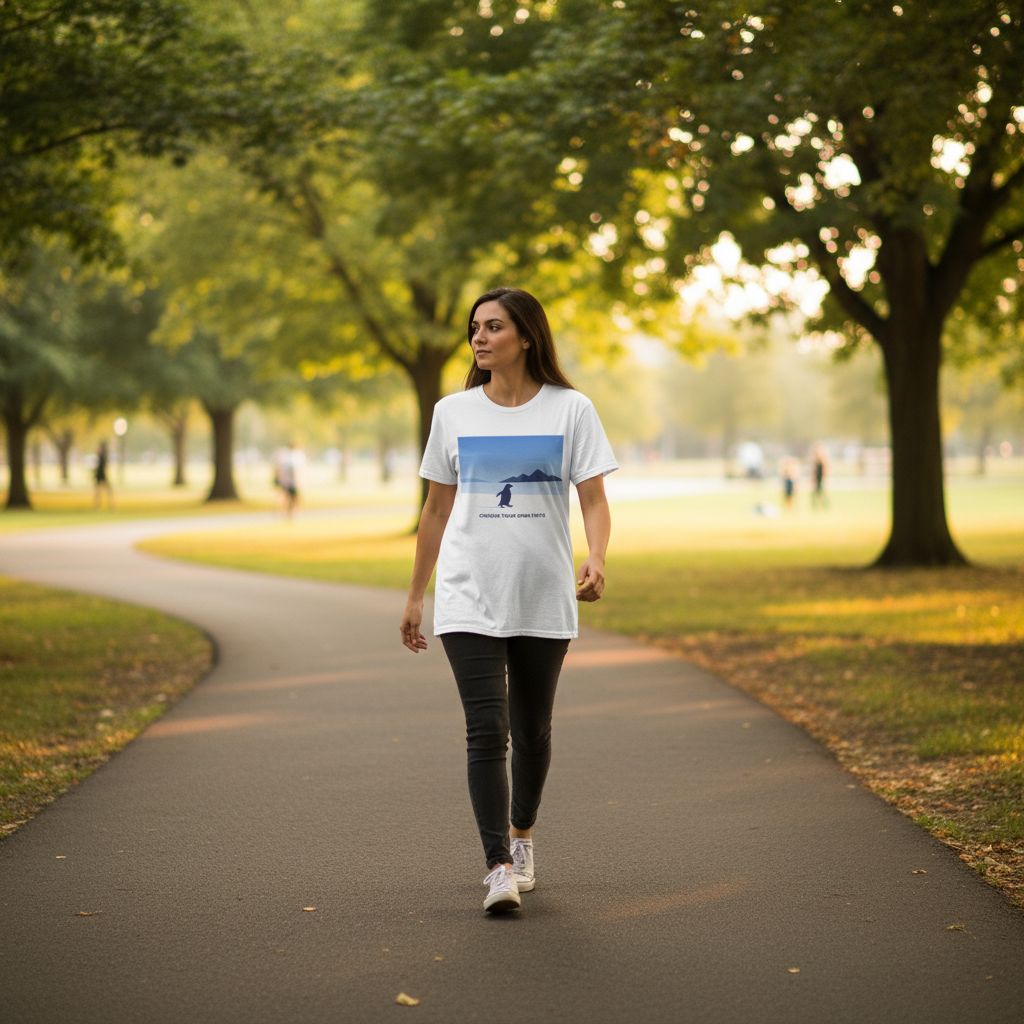 Choose Your Own Path Penguin T-Shirt - Inspirational Nature Graphic Tee - Beyond Lines