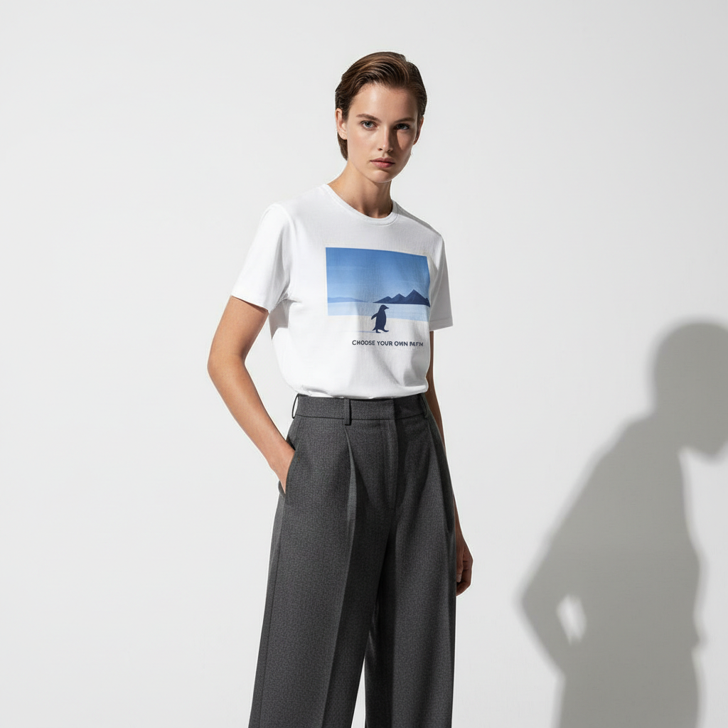 Choose Your Own Path Penguin T-Shirt - Inspirational Nature Graphic Tee - Beyond Lines