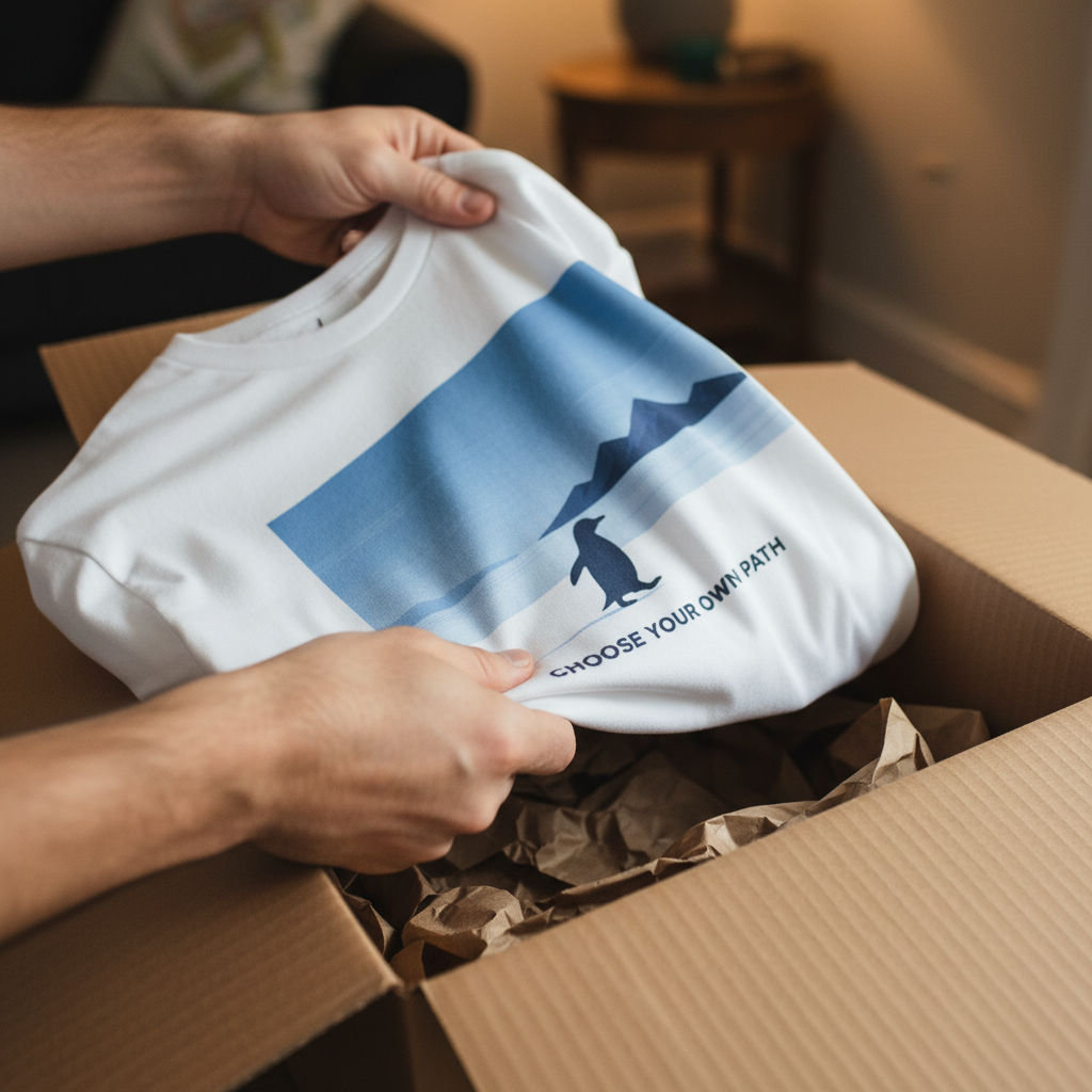 Choose Your Own Path Penguin T-Shirt - Inspirational Nature Graphic Tee - Beyond Lines