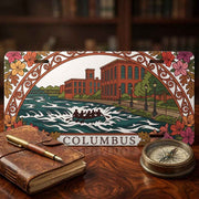 Columbus GA White Water Rafting License Plate - Art Nouveau Chattahoochee River Vanity Tag
