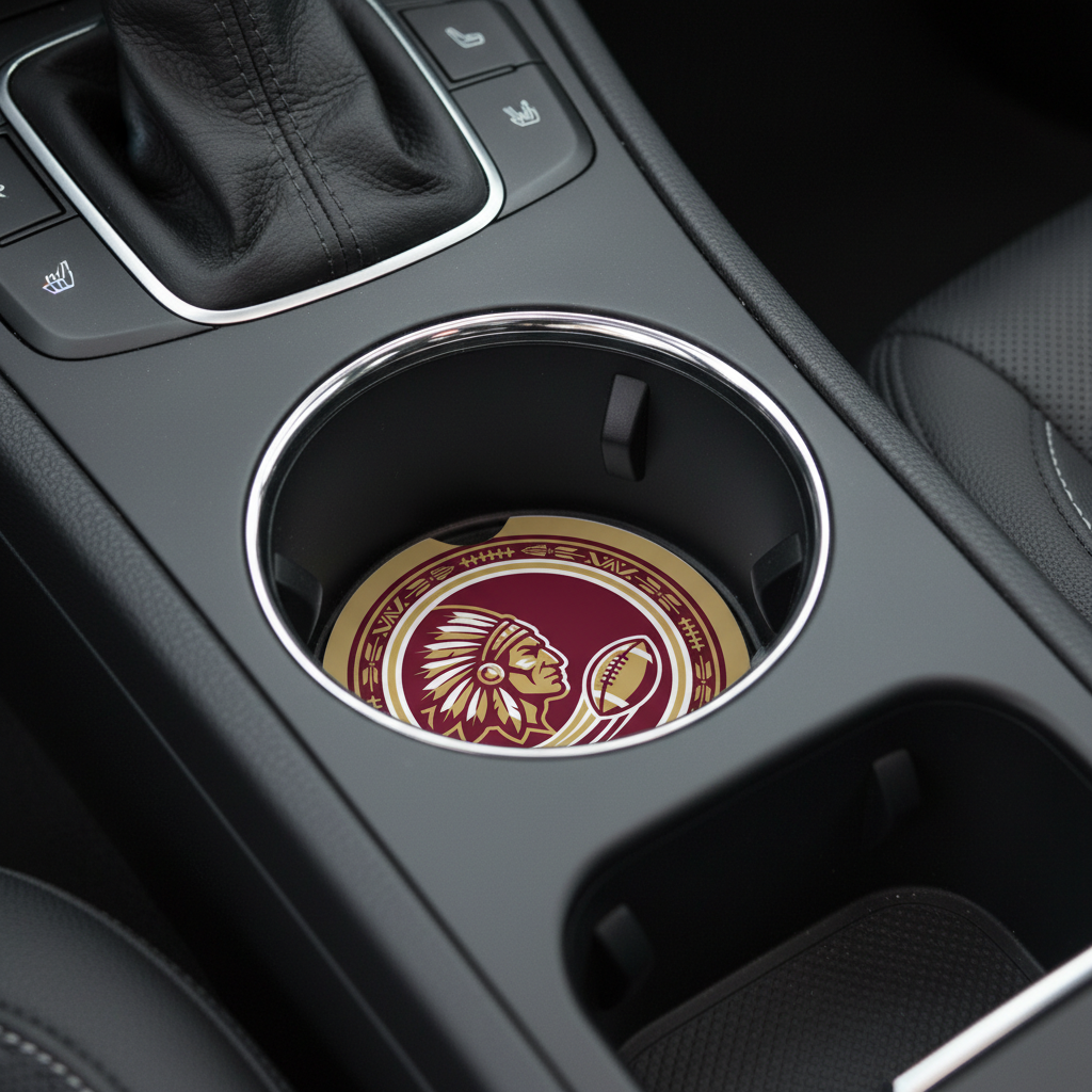 FSU Garnet & Gold Warrior Car Coaster – Native American Chief Design