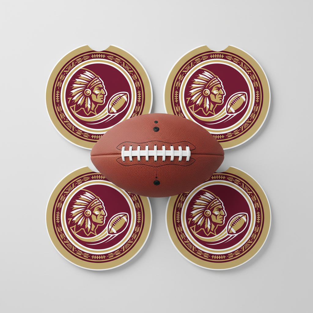FSU Garnet & Gold Warrior Car Coaster – Native American Chief Design