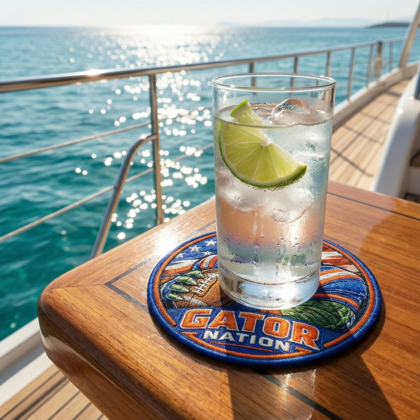 Gator Nation Football Car Coaster Absorbent Auto Cup Holder Insert Florida Gift