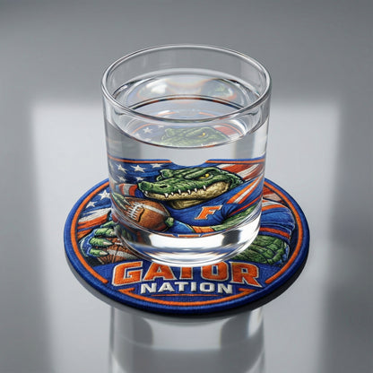 Gator Nation Football Car Coaster Absorbent Auto Cup Holder Insert Florida Gift