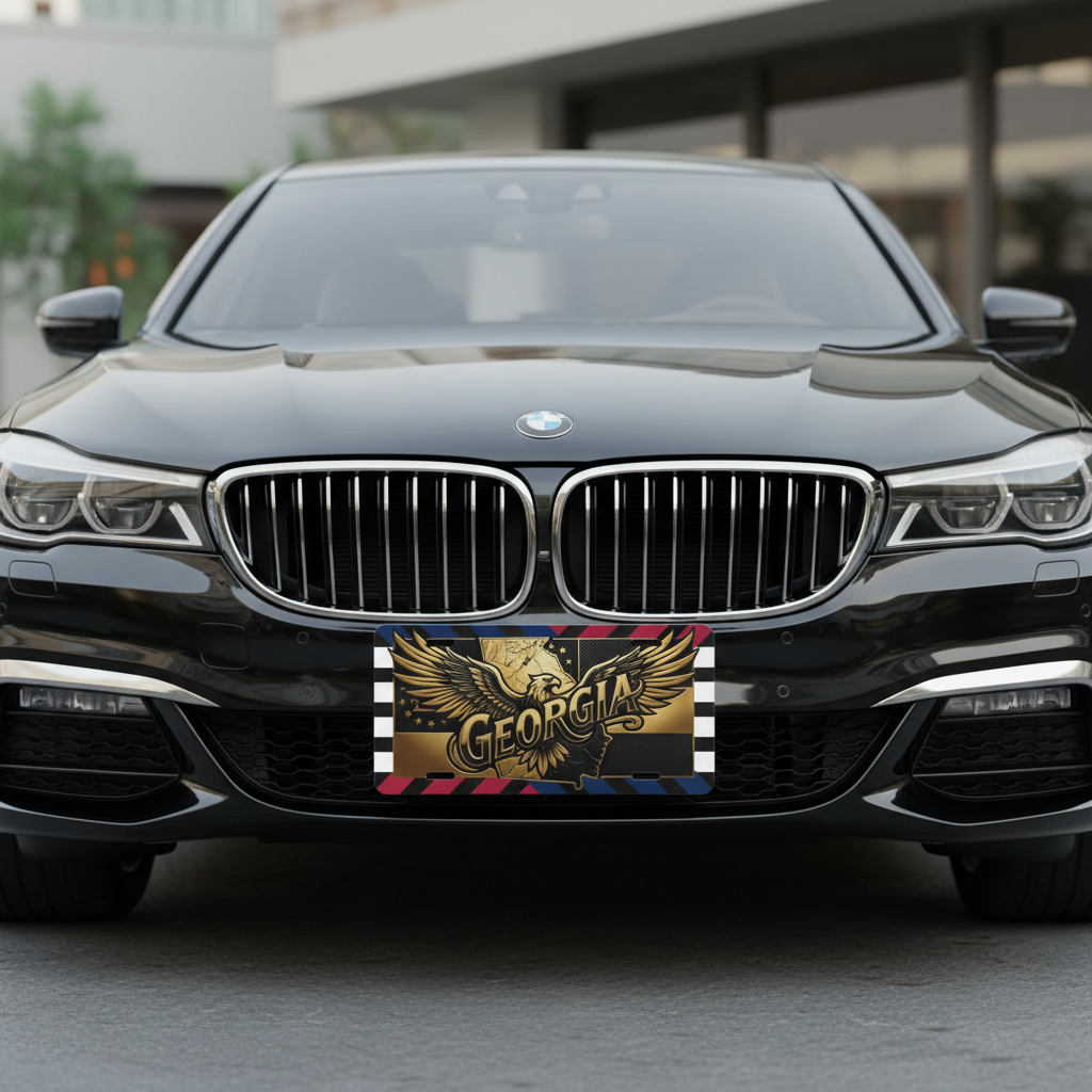 Georgia State License Plate Golden Eagle Novelty Metal Auto Tag Patriotic Decor 6x12 Inch - Beyond Lines