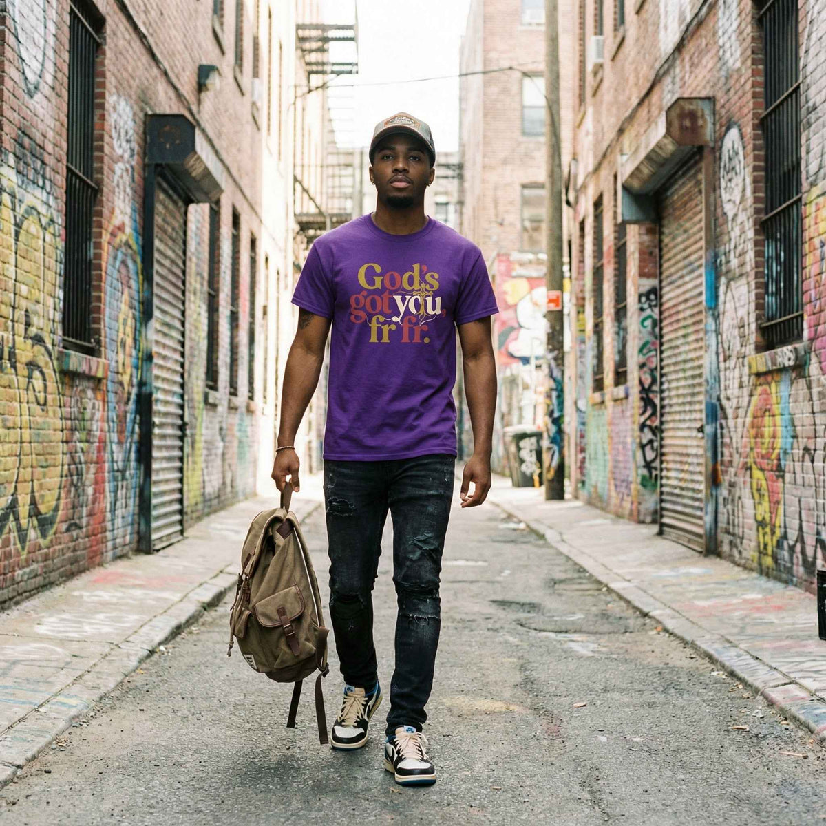 God’s Got You, fr fr – Retro Typography Unisex T-Shirt - Beyond Lines