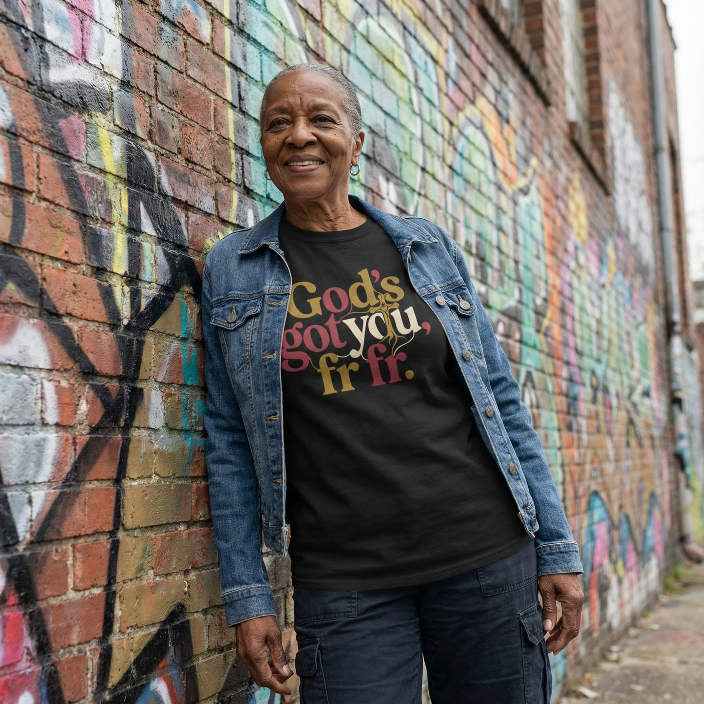 God’s Got You, fr fr – Retro Typography Unisex T-Shirt