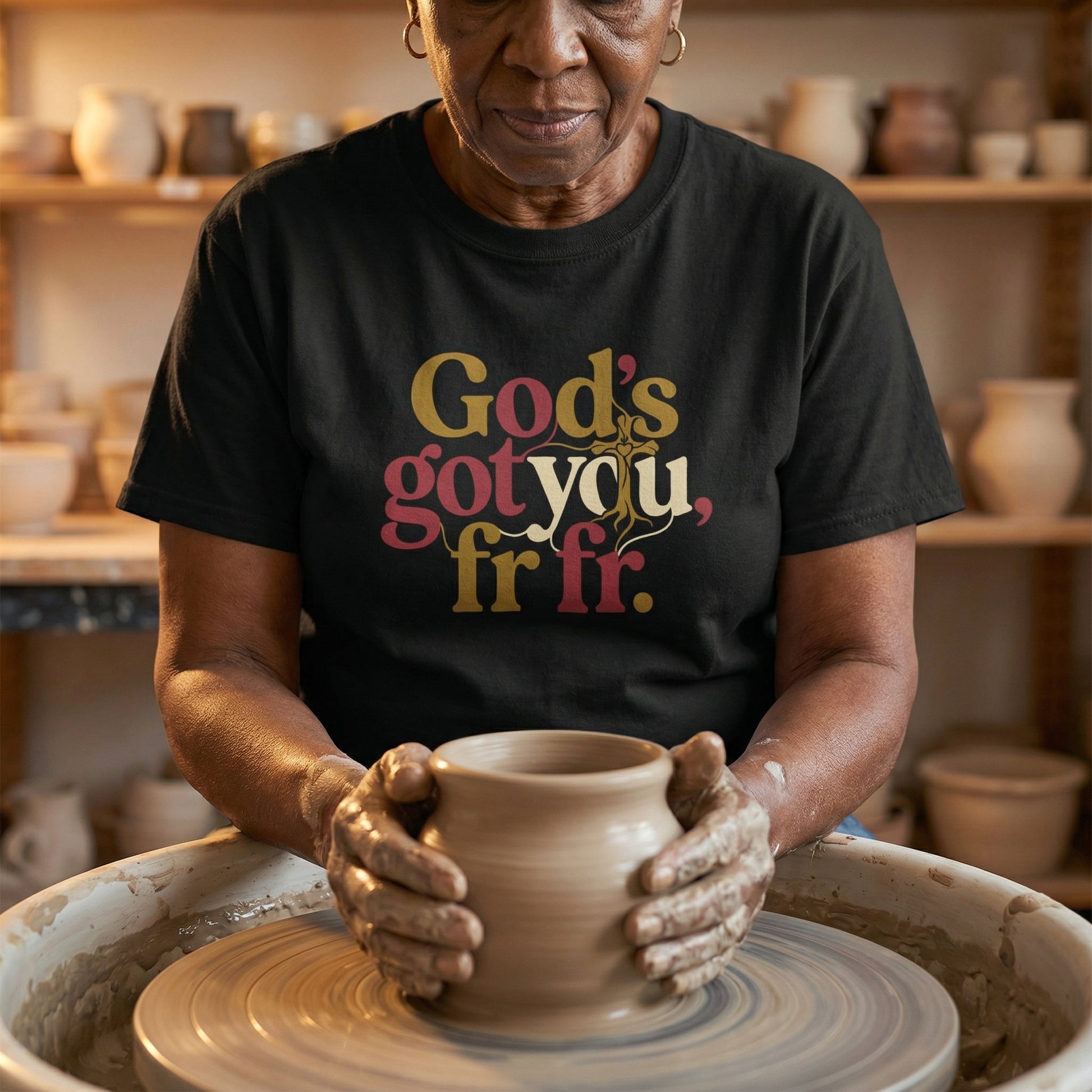 God’s Got You, fr fr – Retro Typography Unisex T-Shirt