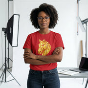 Geometric Gold Horse T-Shirt Metallic Low Poly Stallion Design Soft Cotton Black Tee Unisex - Beyond Lines