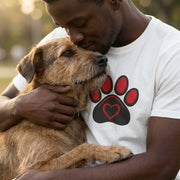 Dog Paw Print Heart T-Shirt - A Simple Tee for Pet Lovers - Beyond Lines
