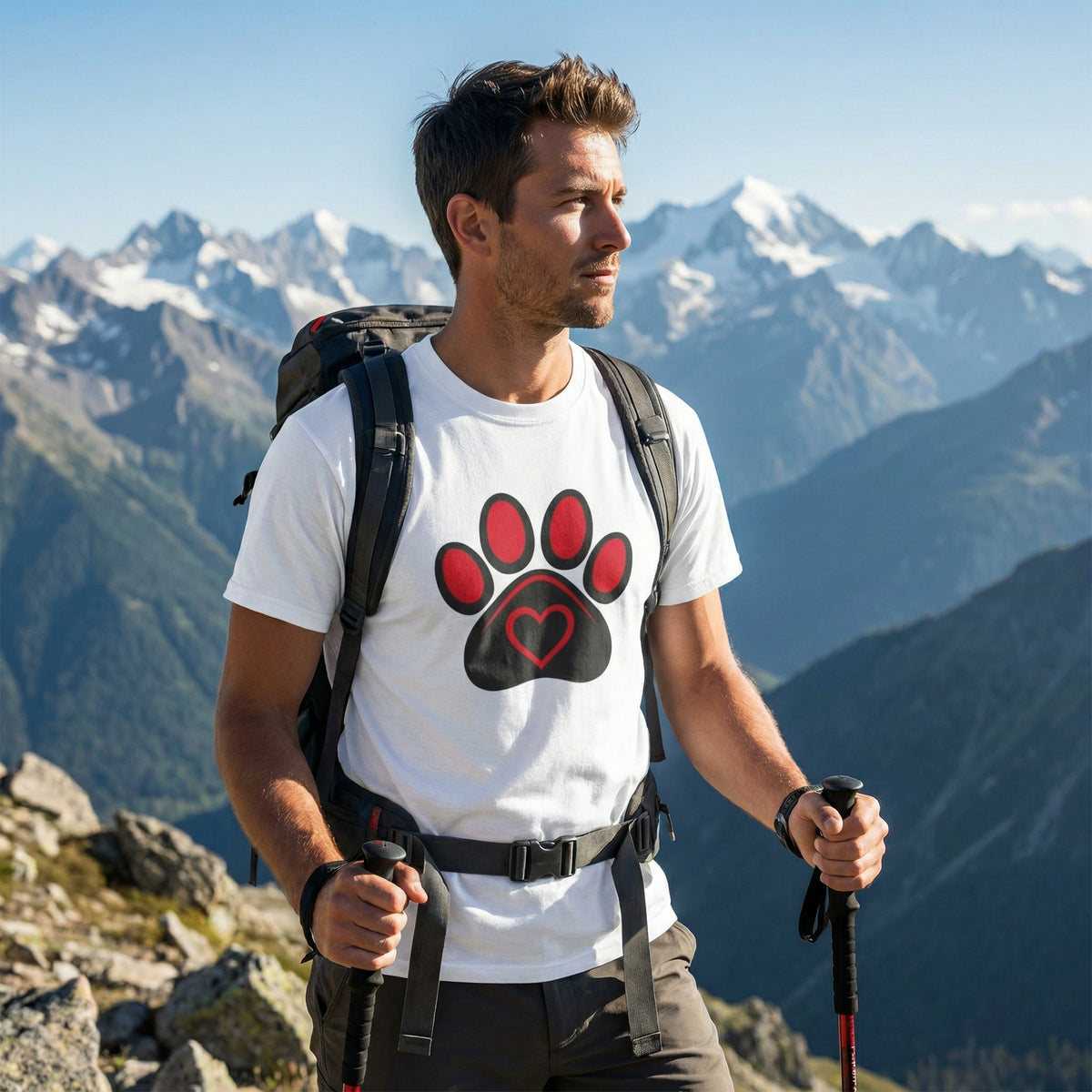 Dog Paw Print Heart T-Shirt - A Simple Tee for Pet Lovers - Beyond Lines