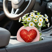 Valentine Kintsugi Heart Car Coaster Set of 2 – Absorbent Stone Cup Holder Pink - Beyond Lines