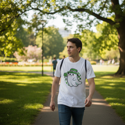 Cute Lucky Ghost St. Patrick's Day Graphic T-Shirt