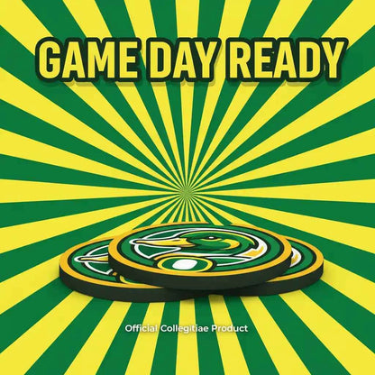 Oregon Ducks Car Coasters - Soft Rubber Auto Cup Holder Inserts with Finger Notch - Set of 2 - NCAA Team Spirit Accessories