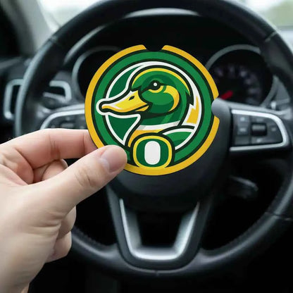 Oregon Ducks Car Coasters - Soft Rubber Auto Cup Holder Inserts with Finger Notch - Set of 2 - NCAA Team Spirit Accessories