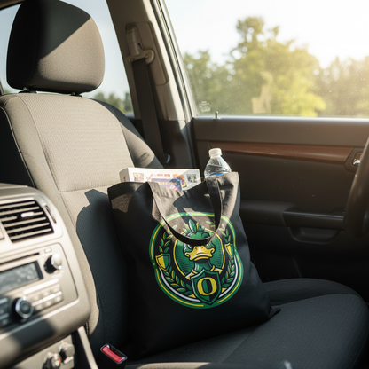 Oregon Ducks Mascot Black Canvas Tote Bag - University Inspired Cotton Shopper
