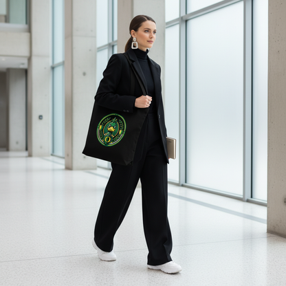 Oregon Ducks Mascot Black Canvas Tote Bag - University Inspired Cotton Shopper