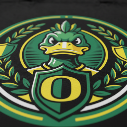 Oregon Ducks Mascot Black Canvas Tote Bag - University Inspired Cotton Shopper