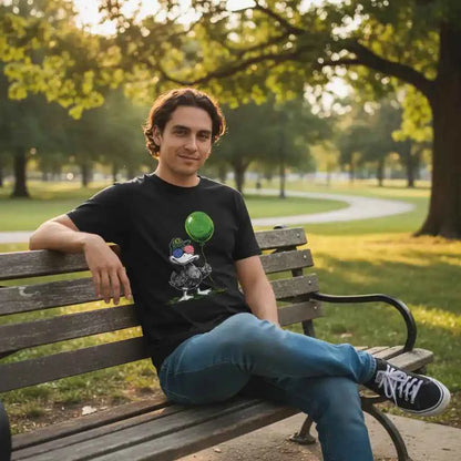 Patriotic Oregon Duck T-Shirt - USA Sunglasses & Green Balloon Graphic Tee