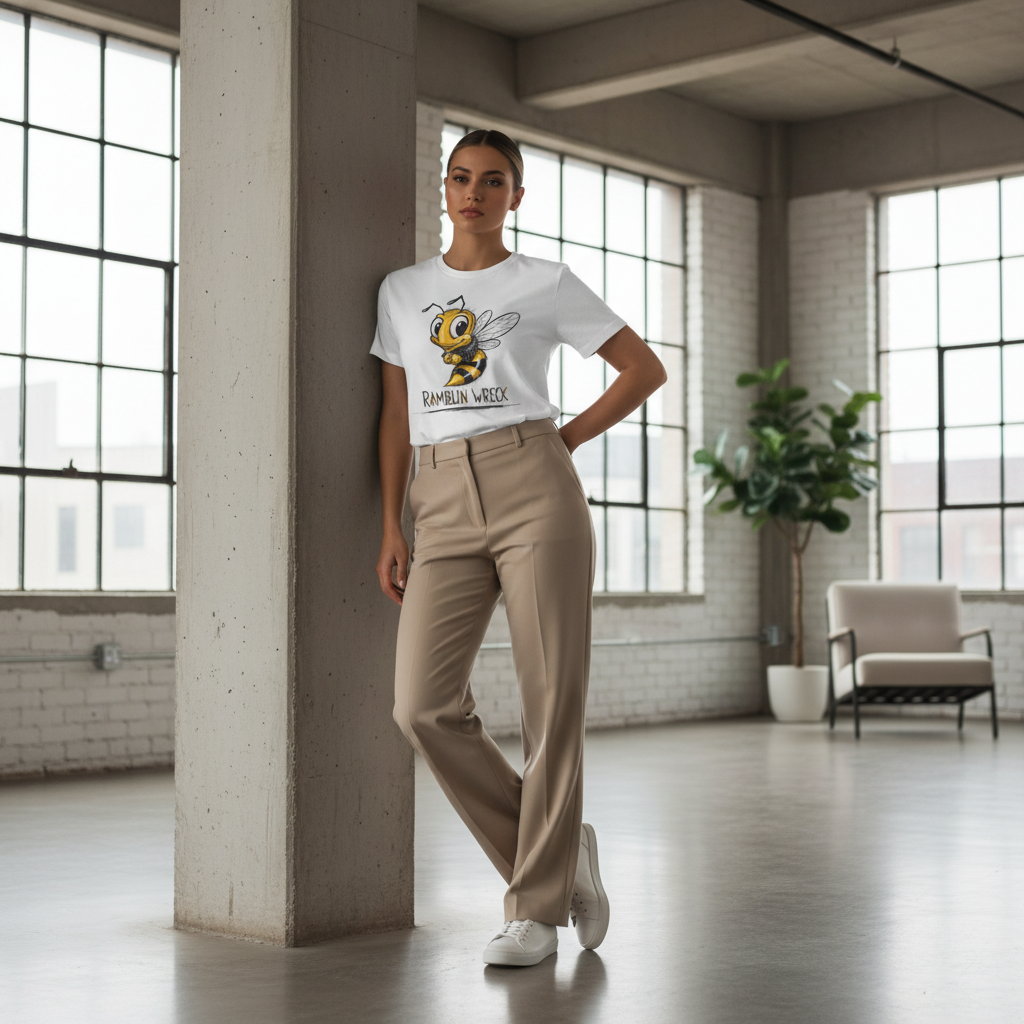 Ramblin Wreck Yellow Jacket Mascot T-Shirt - Vintage Sketch Style Bee Graphic Tee