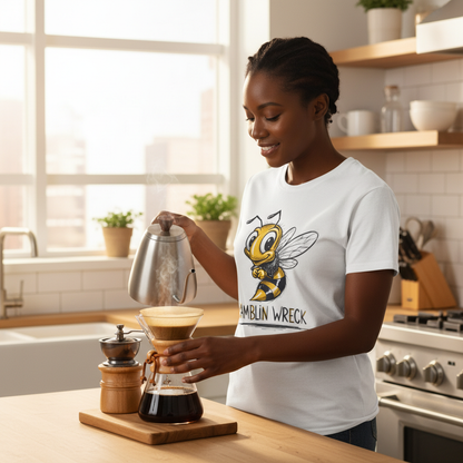 Ramblin Wreck Yellow Jacket Mascot T-Shirt - Vintage Sketch Style Bee Graphic Tee
