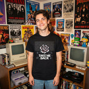 Pixel Art Rose T-Shirt | Retro Vaporwave 'Take Me Back' Graphic Tee - Beyond Lines