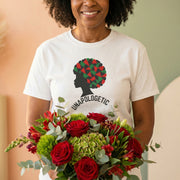 Unapologetic Afro Silhouette T-Shirt Pan-African Geometric Print White - Beyond Lines