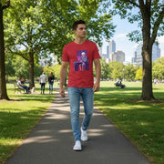 Skeleton Doomscrolling at Desk Graphic T-Shirt - Funny Internet Meme & Lo-Fi Aesthetic Tee