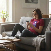 Skeleton Doomscrolling at Desk Graphic T-Shirt - Funny Internet Meme & Lo-Fi Aesthetic Tee