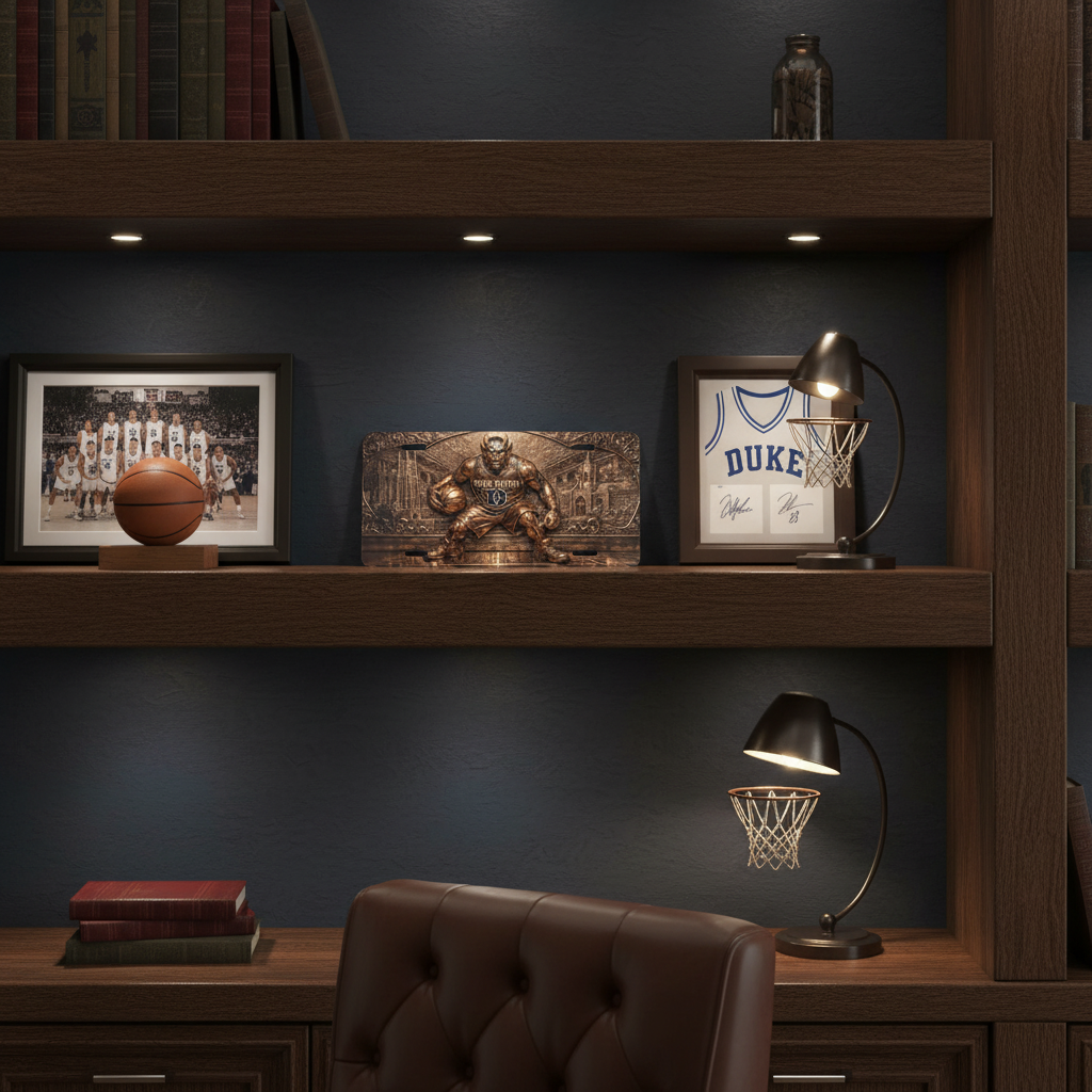 Flat Duke Nation Blue Basketball Relief Style License Plate Vanity