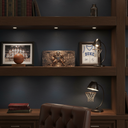 Flat Duke Nation Blue Basketball Relief Style License Plate Vanity