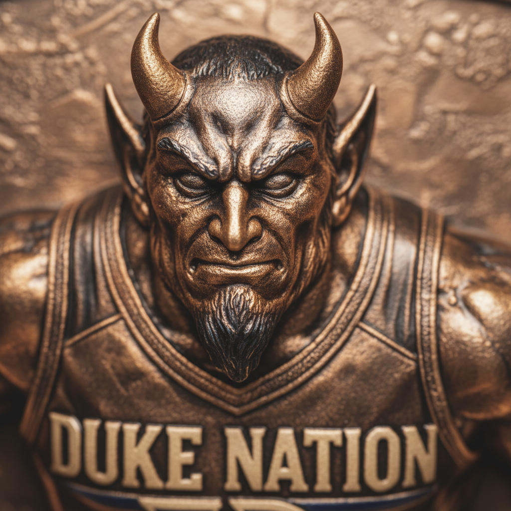 Flat Duke Nation Blue Basketball Relief Style License Plate Vanity