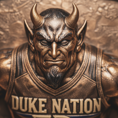 Flat Duke Nation Blue Basketball Relief Style License Plate Vanity